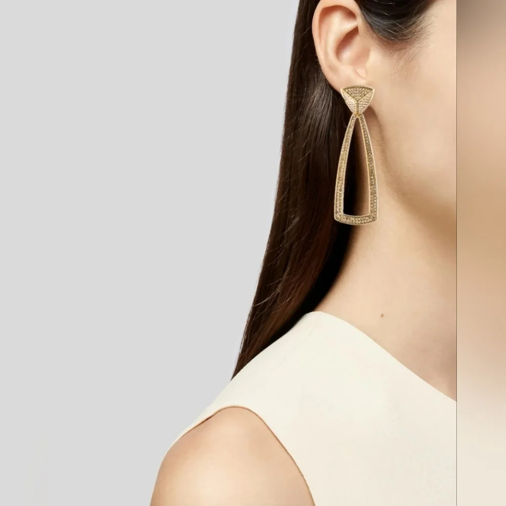 House Of Harlow Gold Tone Mesa Door Knocker Earrings
